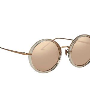Round Linda Farrow Rose Gold Sunglasses